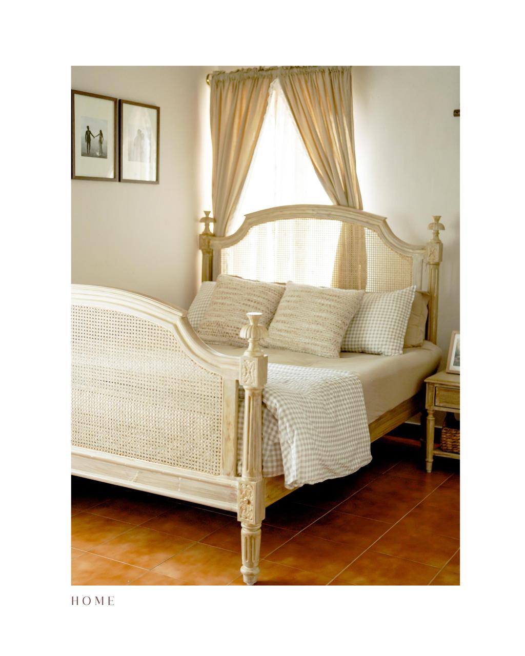 Provincial Cane Wood Bed