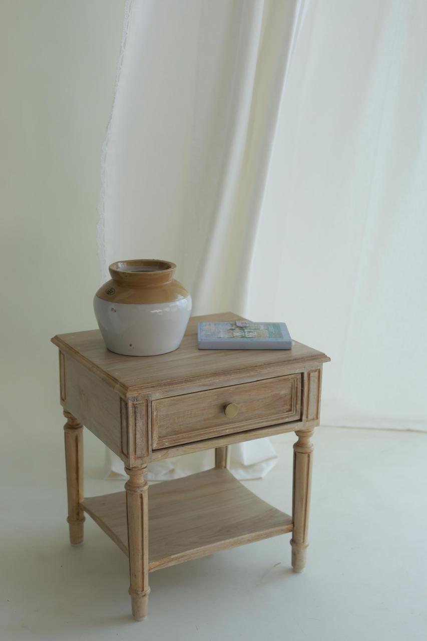 Rustic Wooden Bedside Table